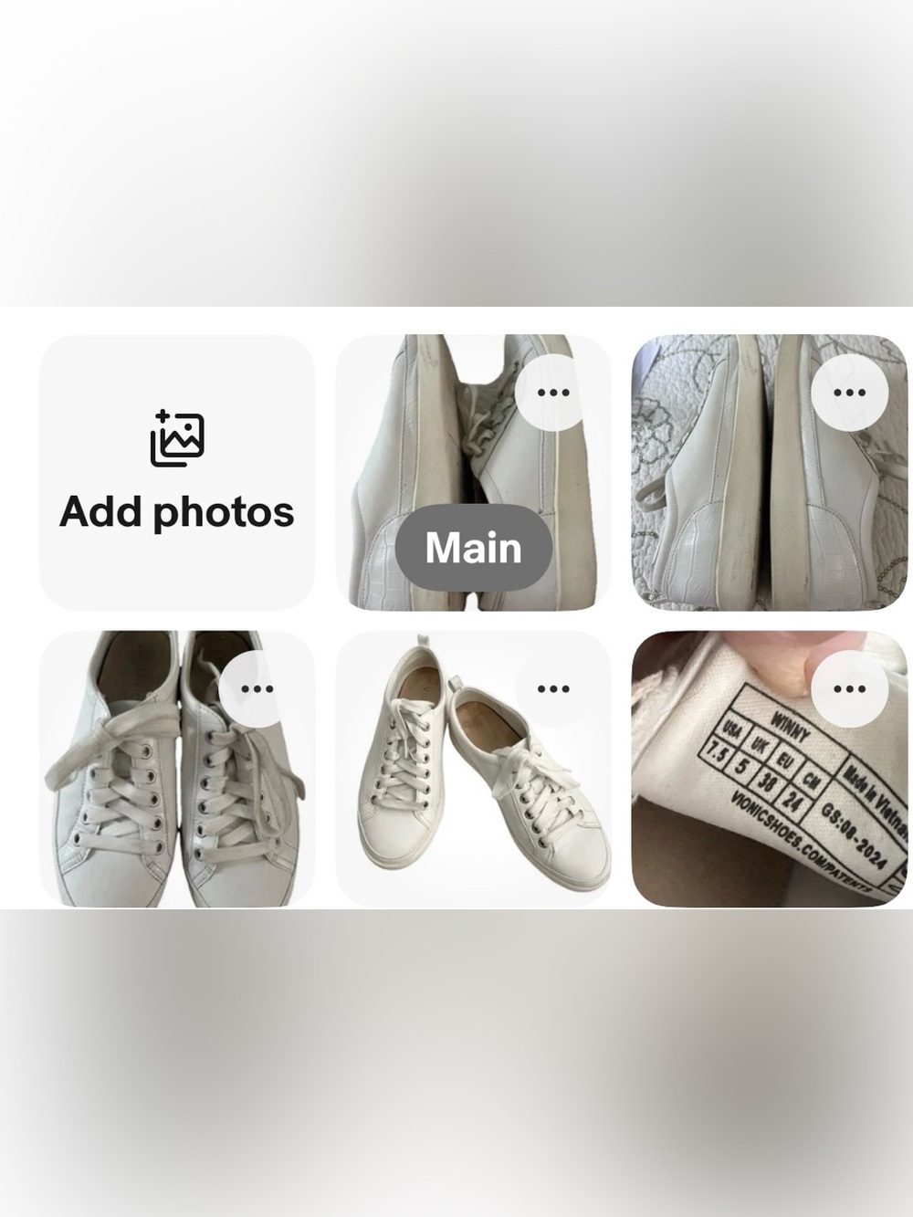 Vionic Winny Sneakers with Removable Arch Support White US 7.5 EC A Few